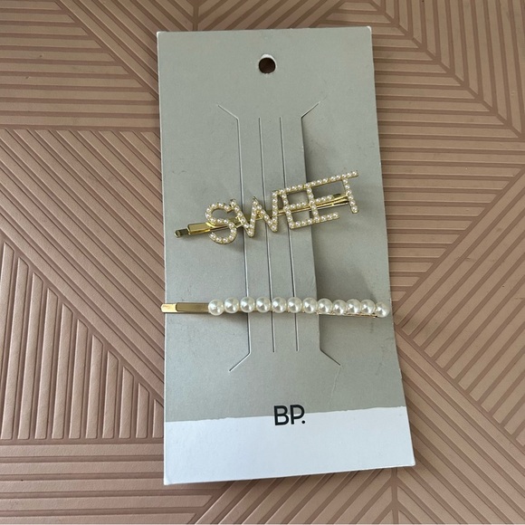 bp Accessories - BP. Gold and Pearl Hair Clips Sweet